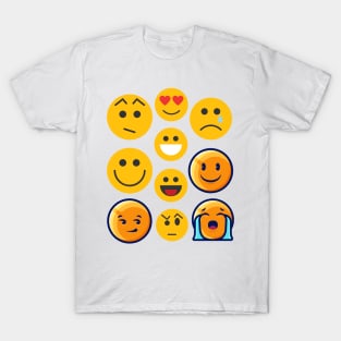 Smiley Emoji Gestures  Which Emoji Fits you Today? T-Shirt